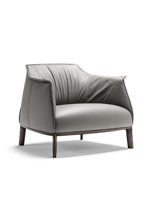 Archibald Large Armchair With Wood Base - Poltrona Frau - Image 3